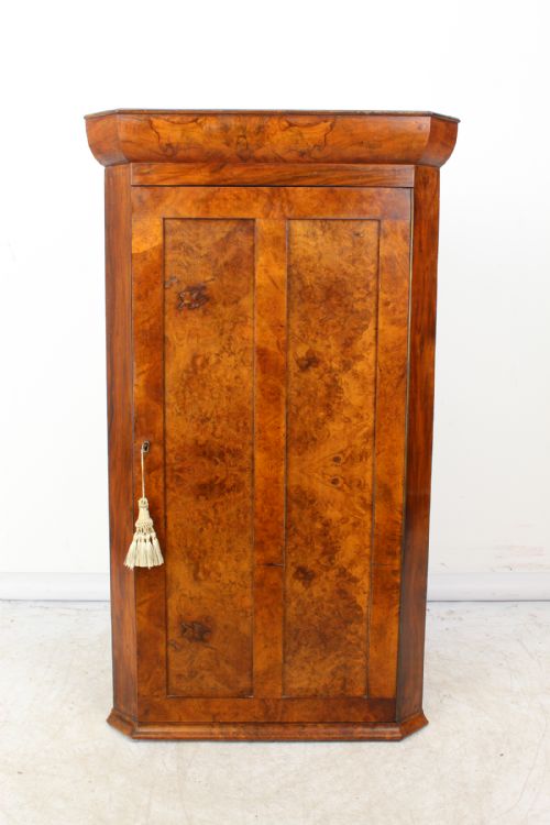 Burr Walnut Corner Cupboard
