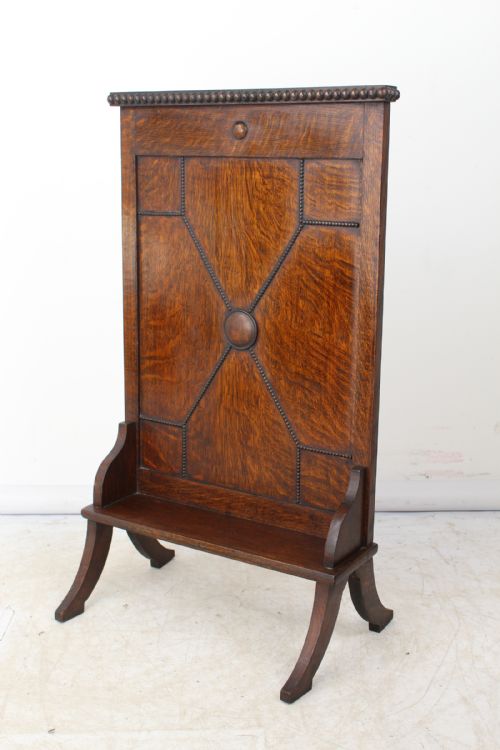 Edwardian Oak Fire Screen