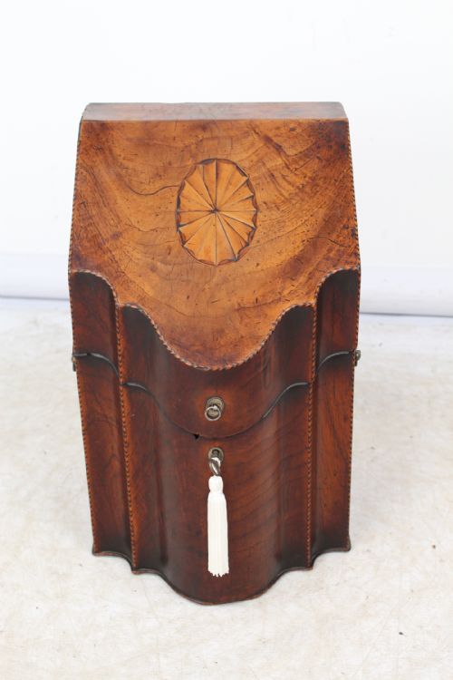 fig 1. Antique Georgian Mahogany Knife Box