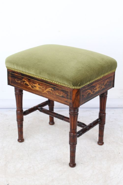 fig 1. Victorian Rise and Fall Rosewood Piano Stool by Charles Wadman Bath