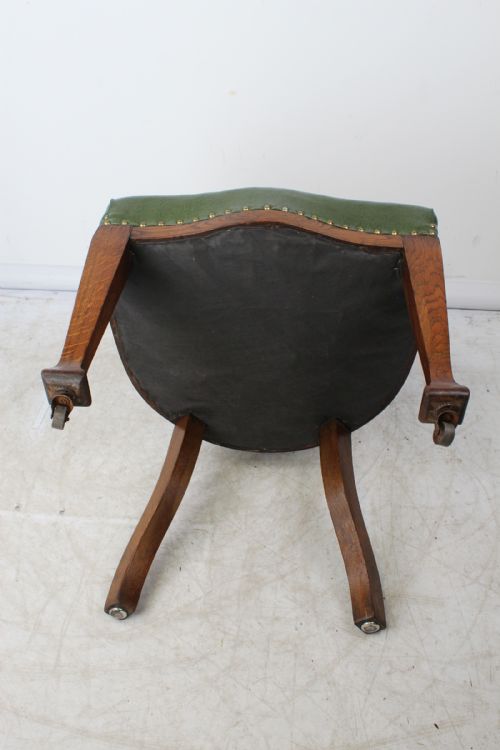 fig 1. Antique Victorian Oak Scroll Arm Desk Chair