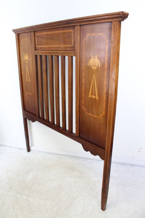 fig 1. Edwardian Arts & Crafts Mahogany Double Bed Headboard