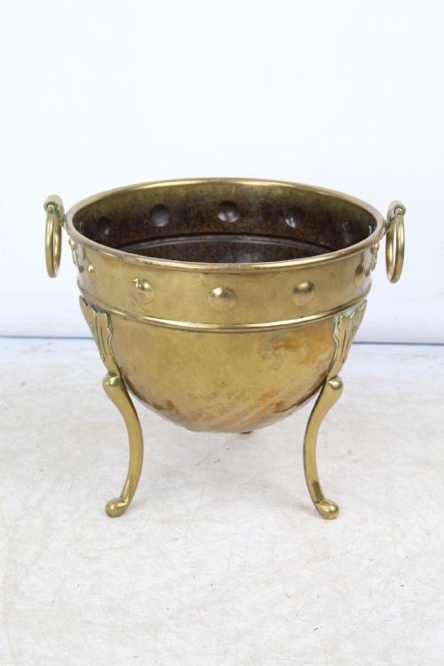 VICTORIAN ARTS CRAFTS BRASS JARDINIRE BY HENRY LOVERIDGE - ADDITIONAL PHOTO 1