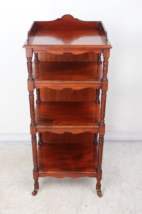 fig 1. Slim Victorian Four Tier Walnut Whatnot