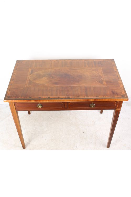 Edwardian Mahogany Inlaid Desk / Writing Table