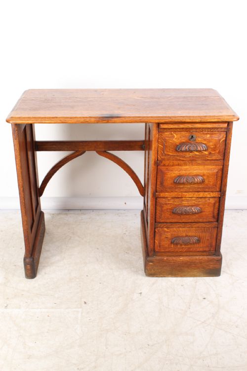 fig 1. Small Antique Edwardian Oak Desk