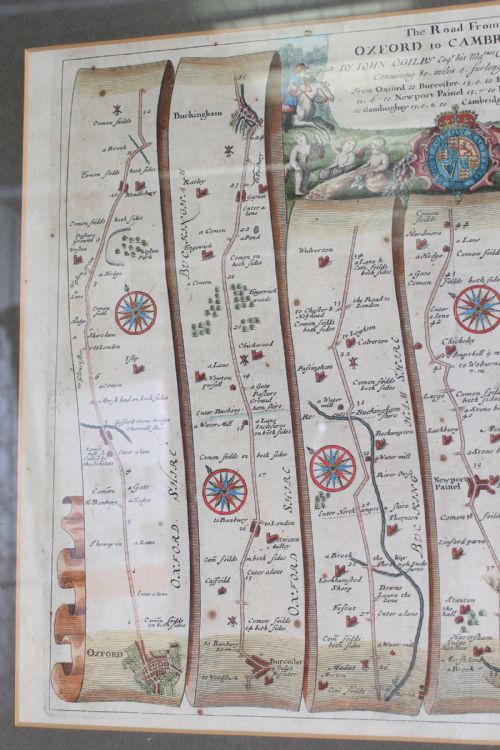 fig 2. 17th Century Road Map of Oxford to Cambridge John Ogilby
