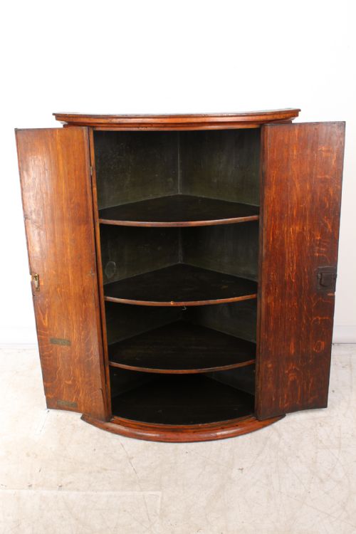 fig 1. Georgian Oak Bow Front Corner Cupboard