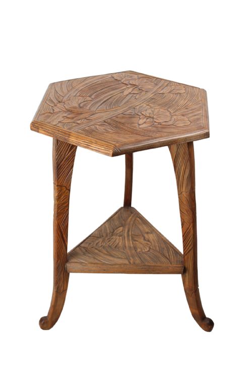 Antique Liberty & Co Carved Japanese Lamp Table