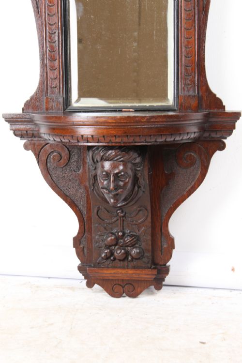 fig 1. Victorian Oak Hall Mirror with Shelf
