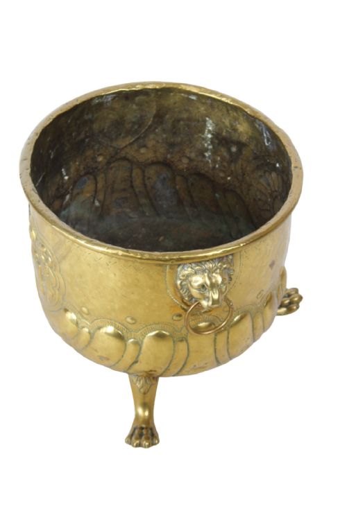 Large 19th Century Dutch Brass Log Bin