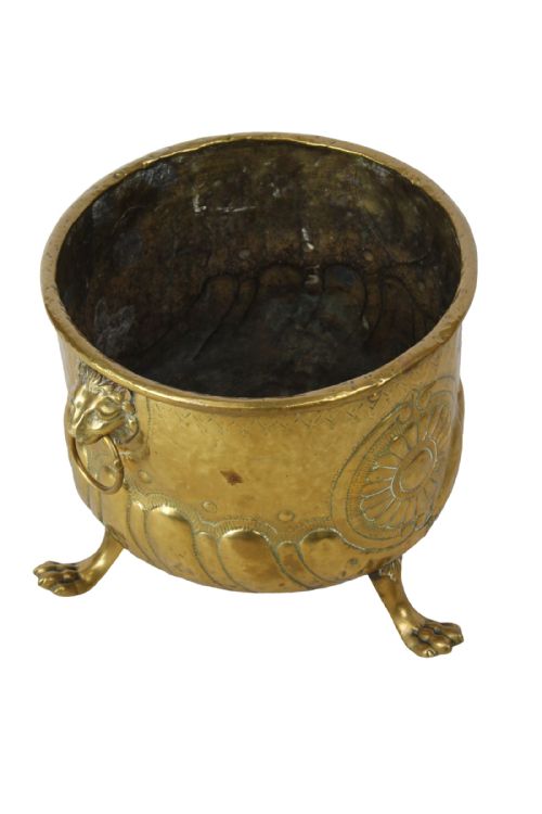 fig 1. Large 19th Century Dutch Brass Log Bin
