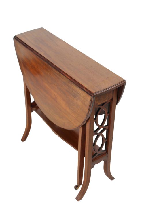 Small Edwardian Mahogany & Inlaid Sutherland Table