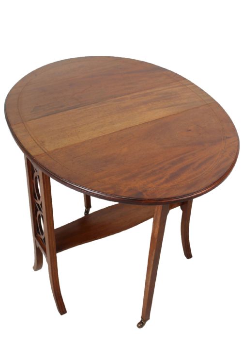 fig 1. Small Edwardian Mahogany & Inlaid Sutherland Table