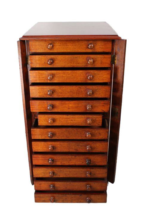 fig 1. Victorian Mahogany Wellington Specimen Collectors Chest