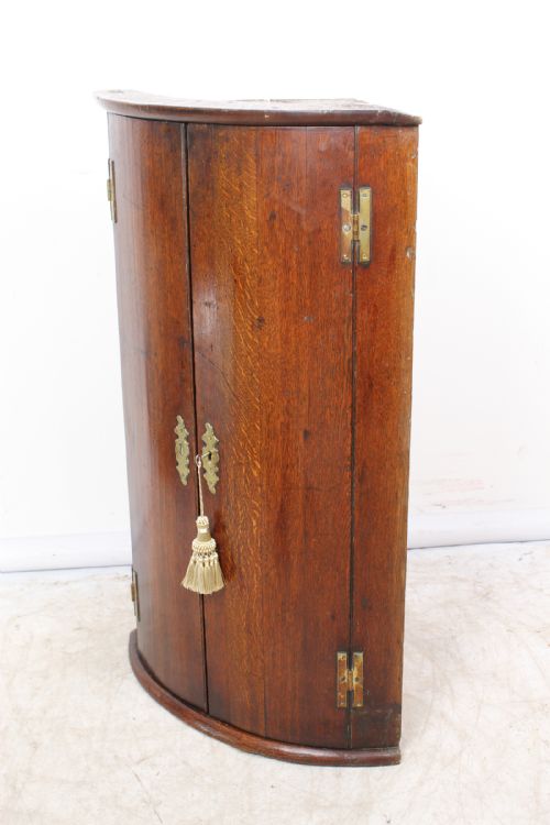 fig 1. Georgian Oak Bow Front Corner Cupboard