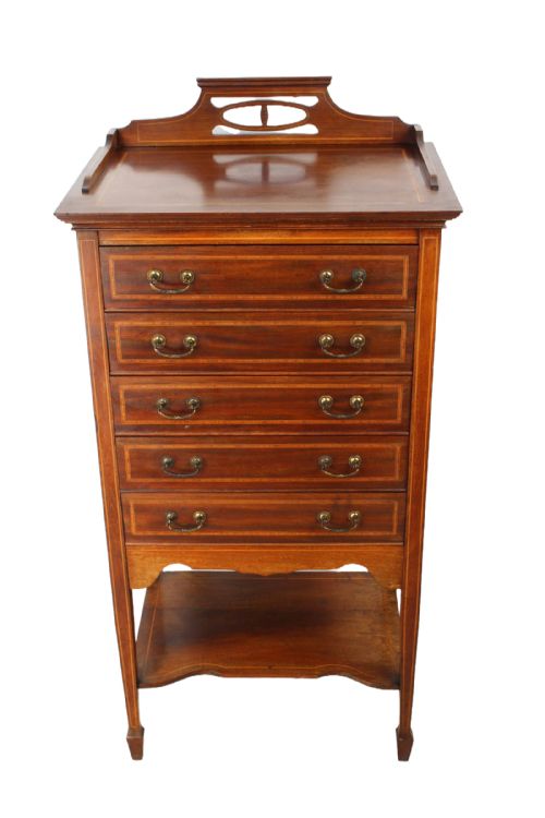 fig 1. Edwardian Inlaid Mahogany Music Cabinet