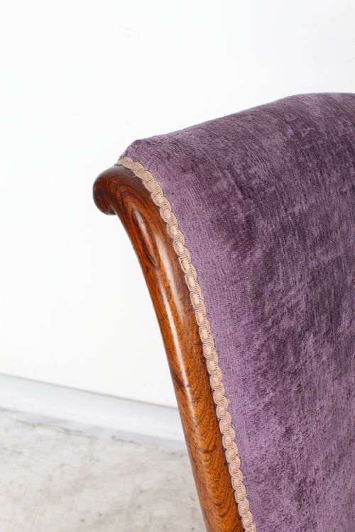 SMALL VICTORIAN ROSEWOOD SLIPPER CHAIR - ADDITIONAL PHOTO 2