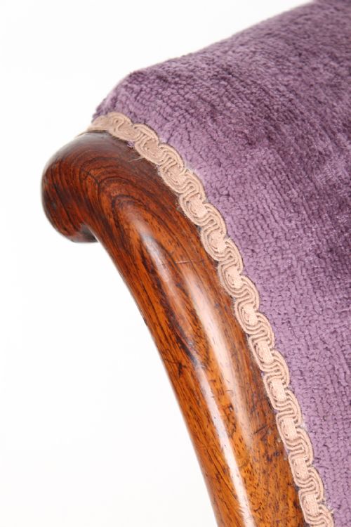 SMALL VICTORIAN ROSEWOOD SLIPPER CHAIR - ADDITIONAL PHOTO 4