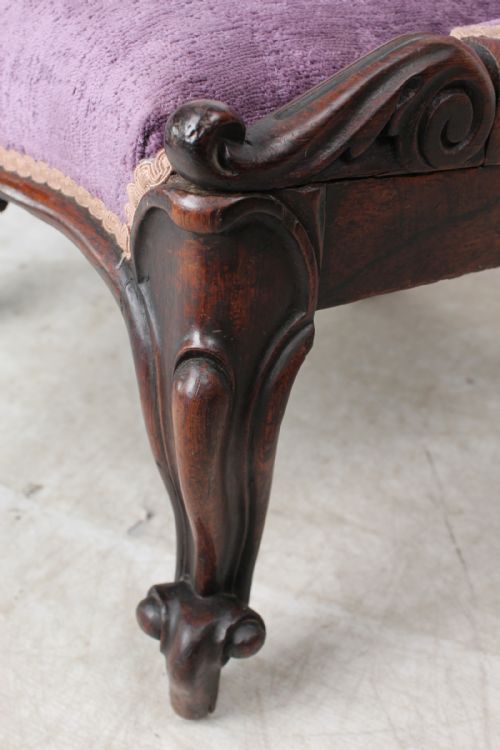 SMALL VICTORIAN ROSEWOOD SLIPPER CHAIR - ADDITIONAL PHOTO 8