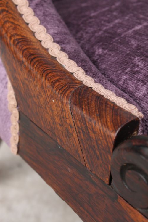 SMALL VICTORIAN ROSEWOOD SLIPPER CHAIR - ADDITIONAL PHOTO 9