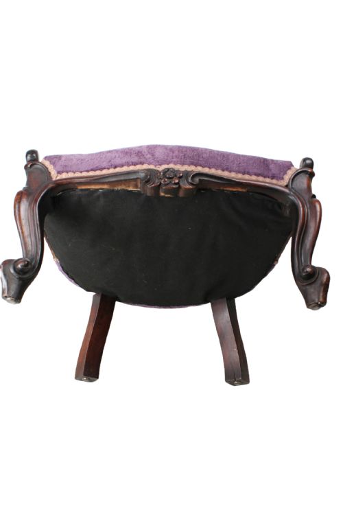 SMALL VICTORIAN ROSEWOOD SLIPPER CHAIR - ADDITIONAL PHOTO 12