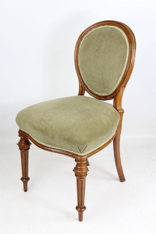 fig 2. Set 4 Antique Victorian Walnut Balloon Back Chairs by John Manuel & Son