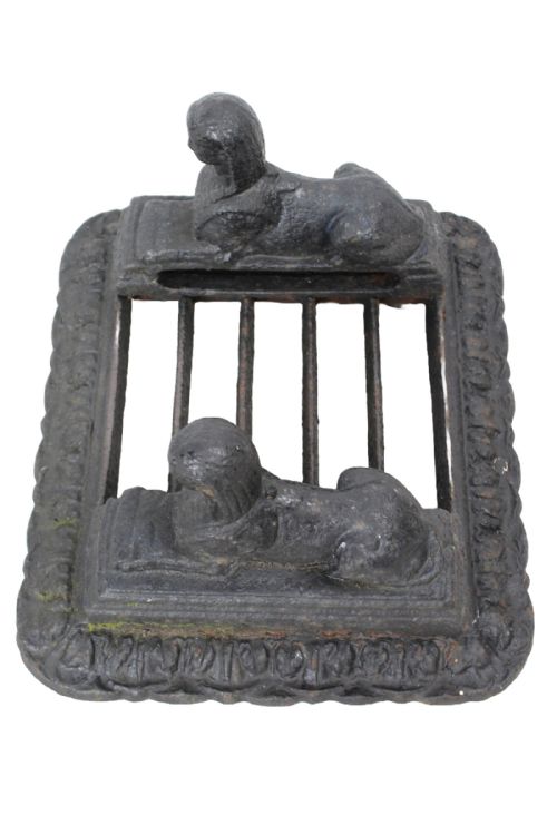 CAST IRON EGYPTIAN REVIVAL BOOT SCRAPER - ADDITIONAL PHOTO 1
