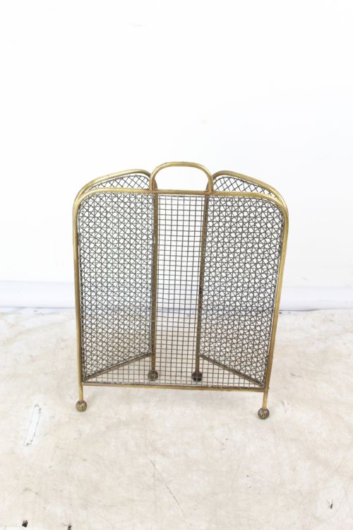 fig 1. Edwardian Folding Brass Fire Guard