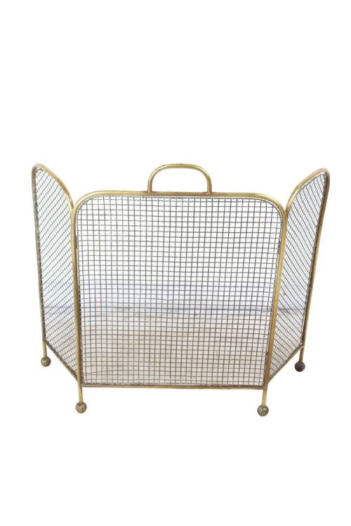 Edwardian Folding Brass Fire Guard