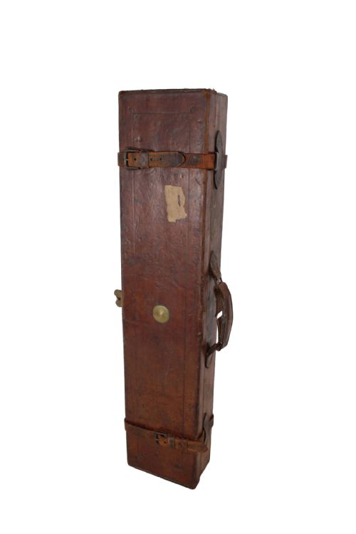 fig 1. Antique Leather Gun Case with Key