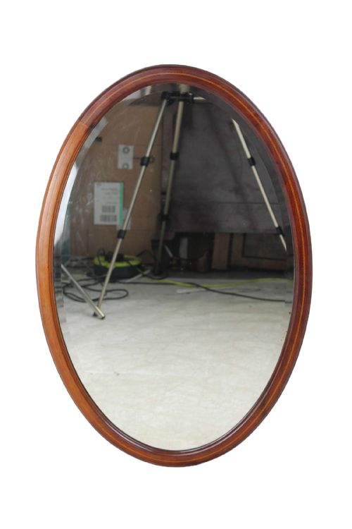 fig 1. Large Edwardian Mahogany & Inlaid Oval Mirror