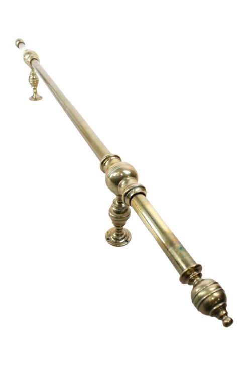 Edwardian Brass Curtain Pole & Brackets