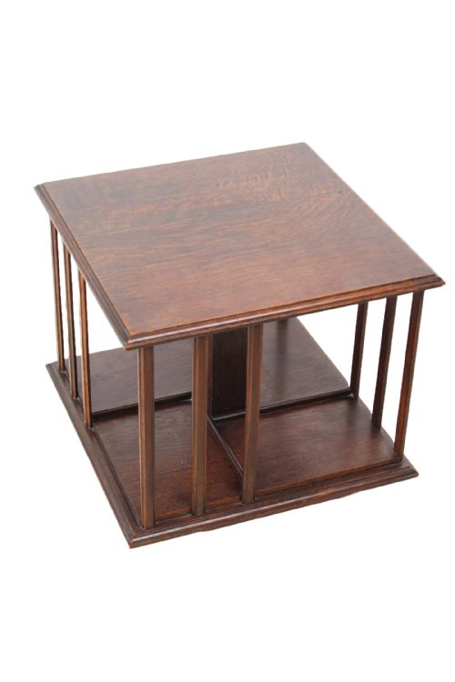 fig 1. Small Edwardian Table Top Revolving Oak Bookcase