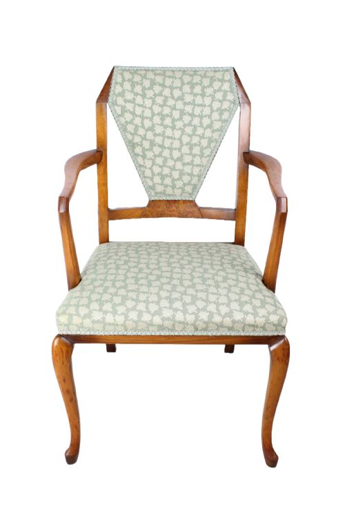 fig 1. Pair Art Deco Walnut Armchairs