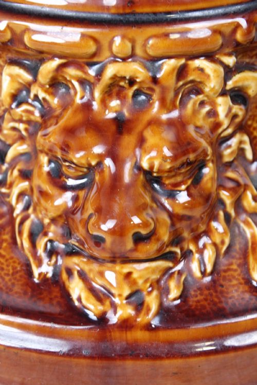 PAIR VICTORIAN WOODLESFORD ART POTTERY FAIENCE JARDINIRES - ADDITIONAL PHOTO 3