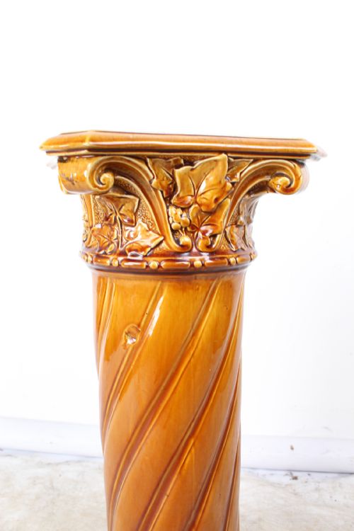PAIR VICTORIAN WOODLESFORD ART POTTERY FAIENCE JARDINIRES - ADDITIONAL PHOTO 4