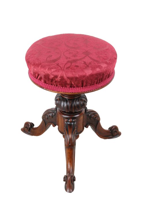 fig 1. Antique Victorian Revolving Adjustable Piano Stool