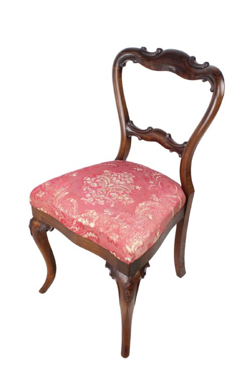fig 1. Set 4 Victorian Rosewood Balloon Back Chairs