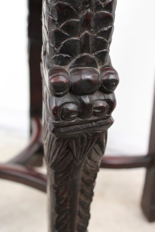 ANTIQUE CHINESE ROSEWOOD MARBLE TOP LAMP TABLE - ADDITIONAL PHOTO 6