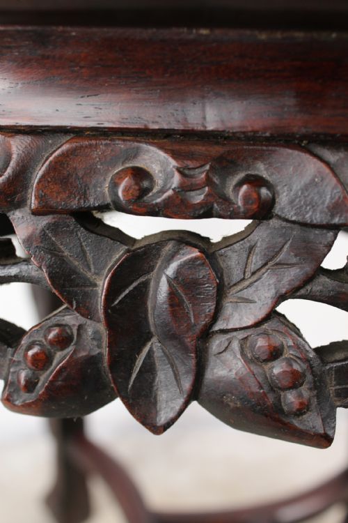ANTIQUE CHINESE ROSEWOOD MARBLE TOP LAMP TABLE - ADDITIONAL PHOTO 8