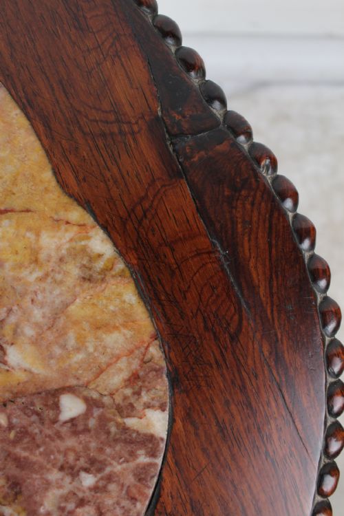ANTIQUE CHINESE ROSEWOOD MARBLE TOP LAMP TABLE - ADDITIONAL PHOTO 9