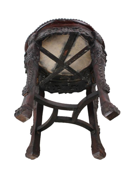 ANTIQUE CHINESE ROSEWOOD MARBLE TOP LAMP TABLE - ADDITIONAL PHOTO 11
