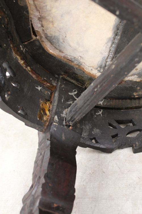 ANTIQUE CHINESE ROSEWOOD MARBLE TOP LAMP TABLE - ADDITIONAL PHOTO 12