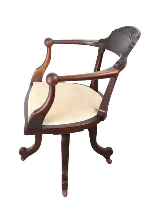 fig 2. Victorian Mahogany Revolving Office Desk Chair by CV Smith