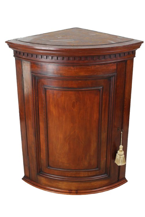 Victorian Mahogany Bow Front Corner Cupboard