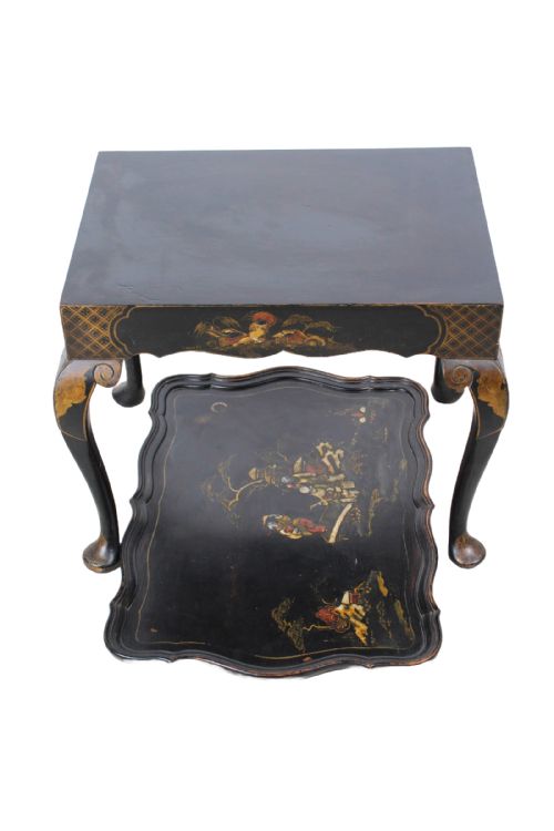 EDWARDIAN CHINOISERIE TRAY TOP COFFEE TABLE - ADDITIONAL PHOTO 2