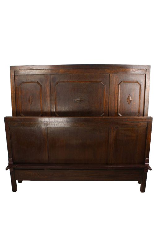 EDWARDIAN OAK JACOBEAN REVIVAL DOUBLE BED - ADDITIONAL PHOTO 2