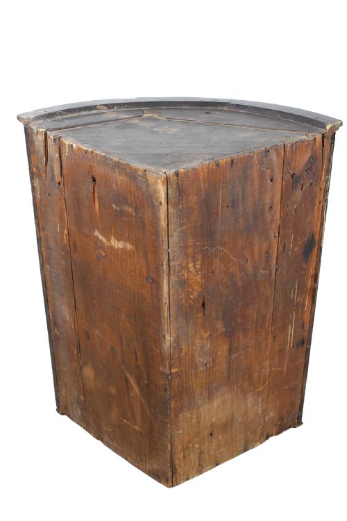 fig 1. Georgian Oak Bow Front Corner Cupboard Cabinet