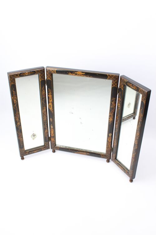 fig 1. Edwardian Chinoiserie Triptych Dressing Table Mirror